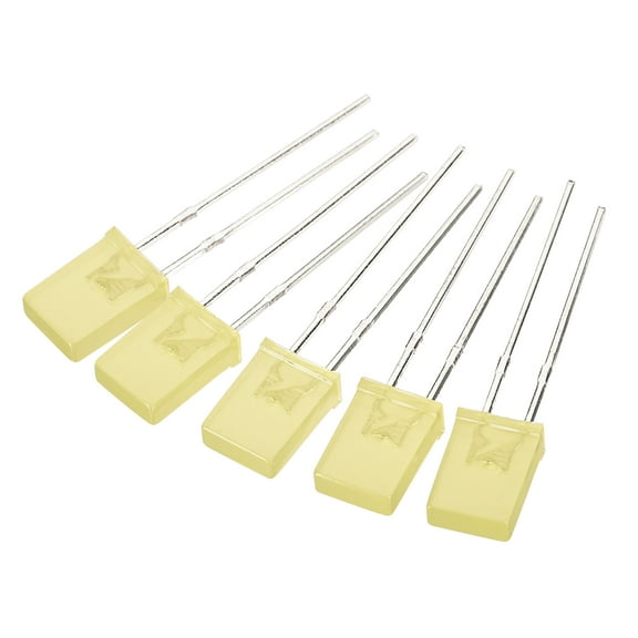 Uxcell 2x5x7mm Rectangular Bright Light LED Lamp Bulb Yellow 150 Pack