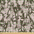 thumbnail image 2 of Ambesonne Spring Fabric by the Yard, Lilac Flowers Pattern Art, 3 Yards, Dark Brown and Blush, 2 of 5