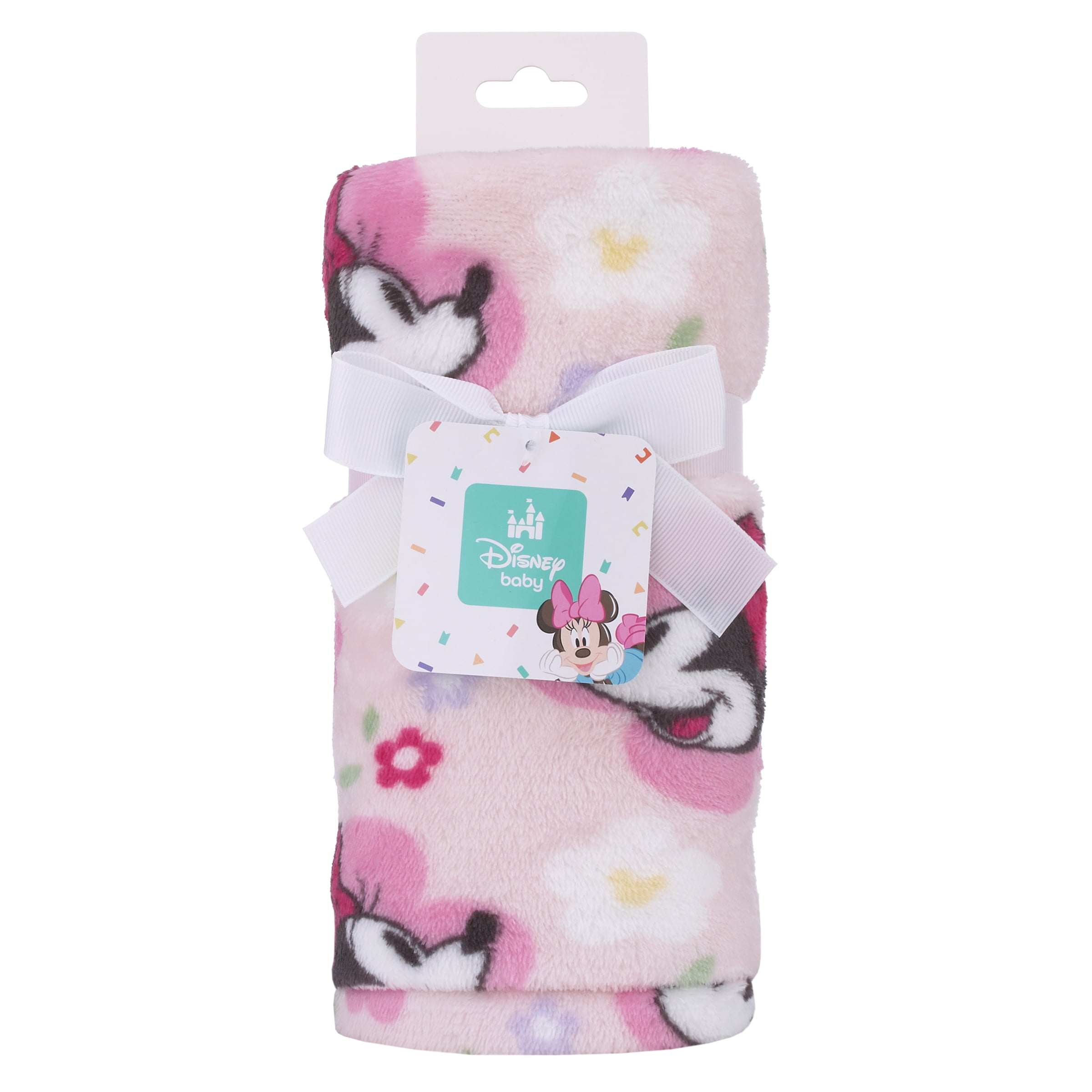 Disney Minnie Mouse Plush Baby Blanket, Pink, Infant Girl