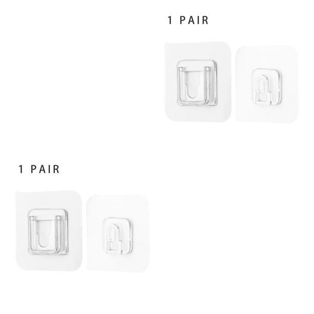 Wosthever Colgador de plástico autoadhesivo, sin taladro, transparente, gancho organizador, oficina, Hotel, restaurante, soporte para baño, 1 1 par 2Conjunto