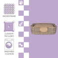 thumbnail image 6 of THE LICKER STORE Scallop 27" x 18.25" Tropical Handwoven Rattan Pet Bed with Machine Washable Cushion, Kubu Gray, DBD1002A, 6 of 8