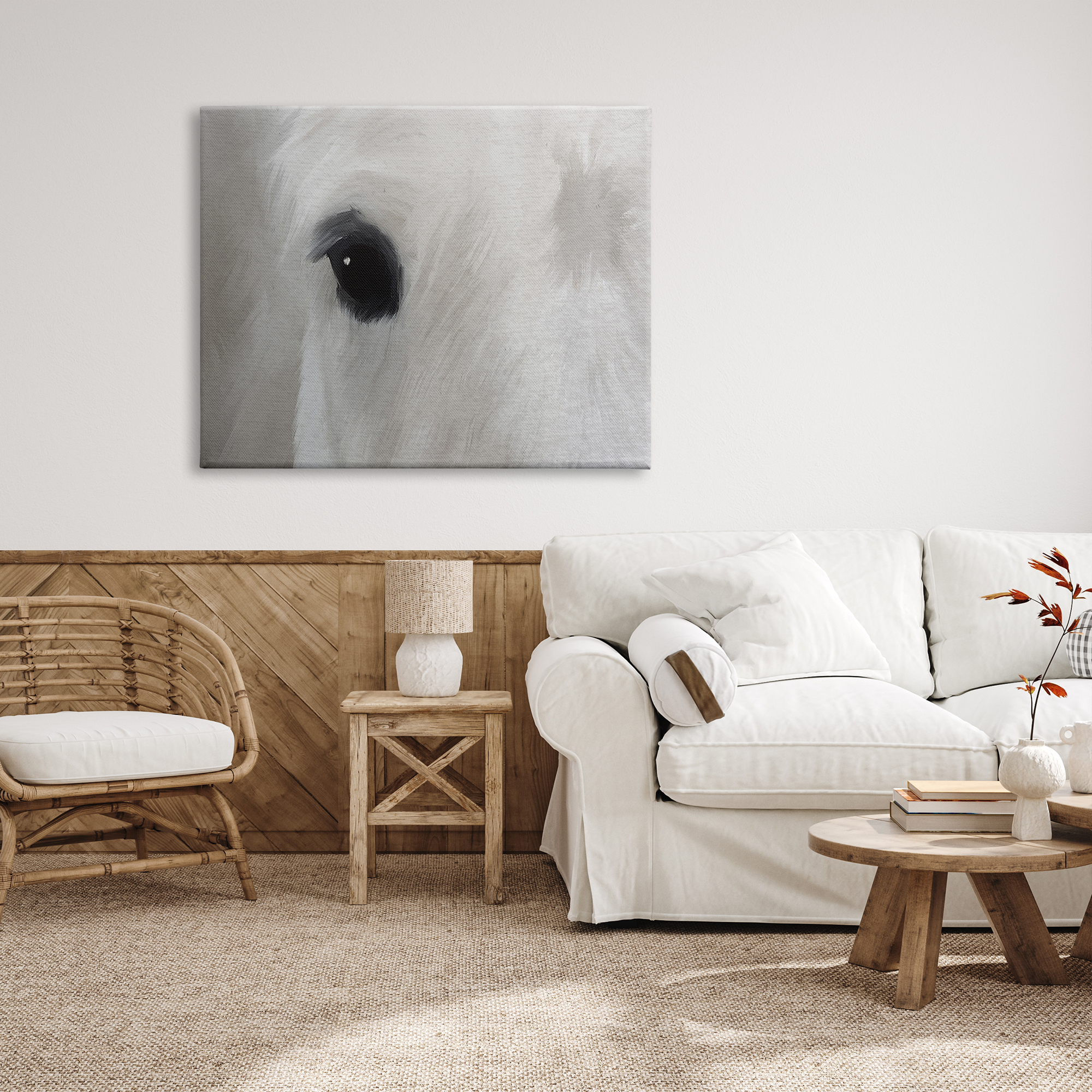 Stupell Industries White Horse Bold Eye Wild Stallion Close Up, 48 x 36, Design by Leah Straatsma