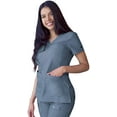 thumbnail image 2 of Adar Pro Heather Blouses Médicales pour Femmes - Col en V - P4210H - Heather Navy - TTP, 2 of 7