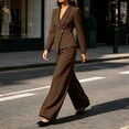thumbnail image 6 of Women's 2 Piece Suits Business Casual Blazer and Pants Sets Dressy Outfits Office Work Suits for Women Solid Color Long Sleeves Suit, 6 of 8