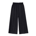 thumbnail image 5 of SGFCWSX Girls Wide Leg Pants Loose Casual Relaxed Fit Elastic Waist Fall Lounge Trousers Black Size 5T, 5 of 6