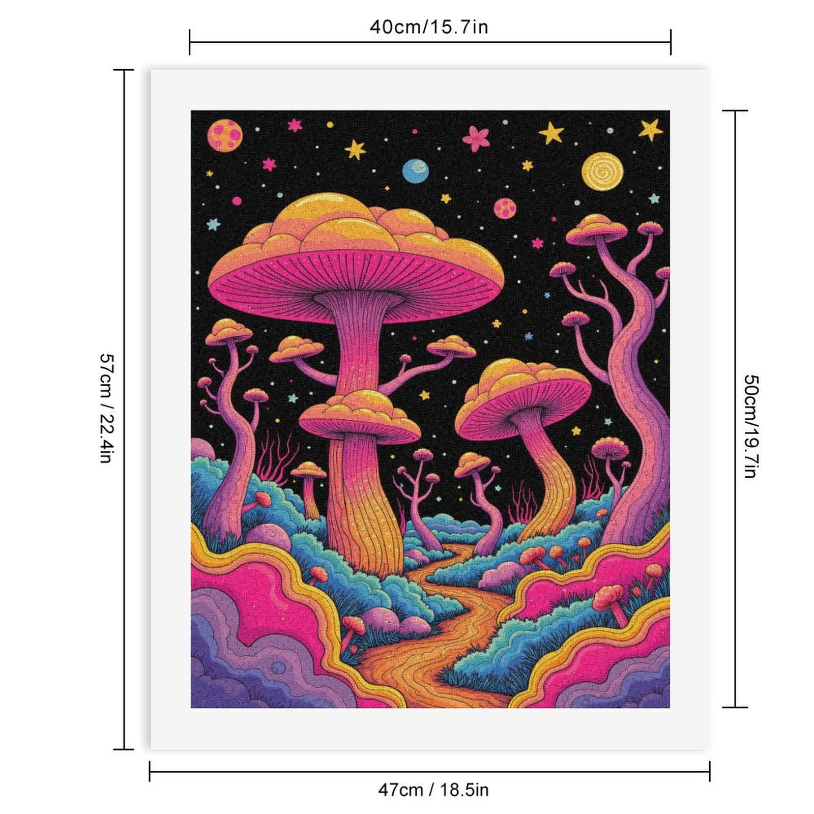 Paint By Numbers Kit for Adults Beginner - DIY Psychedelic Fantasy Landscape Art Canvas Painting Kits for Adults, Frameless Paint By Number for Adults for Home Wall Decor 16x20 Inch