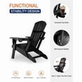 thumbnail image 4 of WINSOON All-Weather HDPE Adirondack Chair, Folding Design, Wide Seat with Cup Holder for Garden, Yard & Patio,Black, 4 of 7