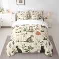 thumbnail image 2 of Homewish Teens Boys Girls Kawaii Cats Bedding Comforter Set 7 Pieces,Chic Floral Flowers Full Bedding Set Lightweight,Botanical Mushroom Fitted Sheet Flat Sheet,Ultra Soft Home Decor,Reversible, 2 of 8
