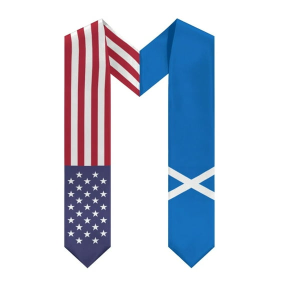 More design Graduation shawl Scotland Flag & United States Flag Stole Sash Honor Study Aboard International Students