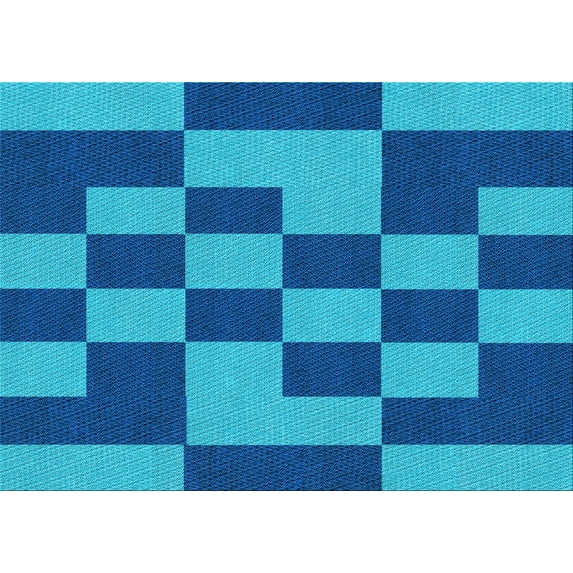 Ahgly Company Indoor Rectangle Patterned Blueberry Blue Area Rugs, 2' x 3'