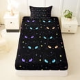 thumbnail image 3 of Homewish Colorful Cats Twin Sheets,Cartoon Animal Themed Bedding,Black,3-Piece,1 Fitted Sheet and 1 Pillowcase, 3 of 6