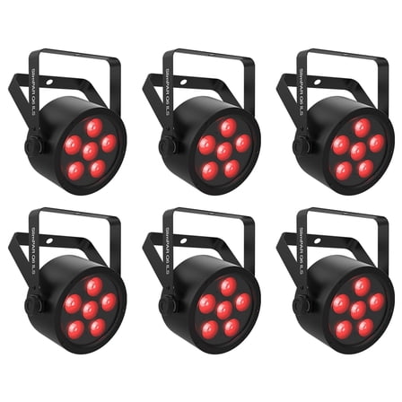(6) Chauvet DJ SlimPAR Q12 ILS RGBA D-Fi USB DMX Par Can Party/Stage Wash Lights