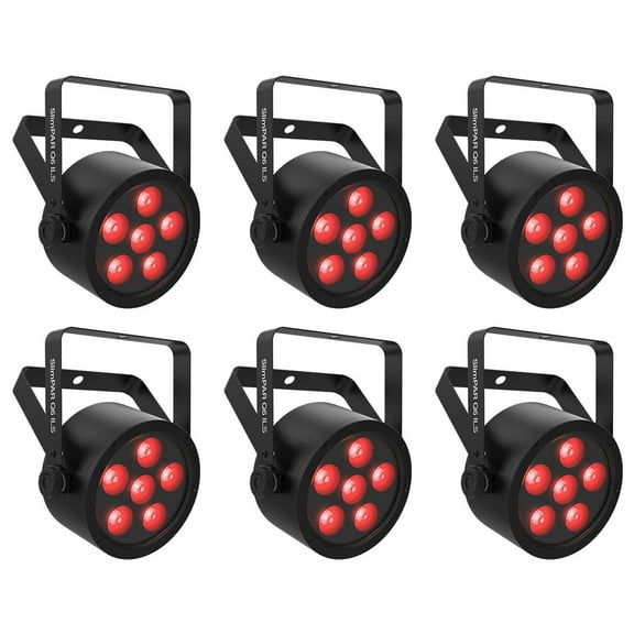 (6) Chauvet DJ SlimPAR Q12 ILS RGBA D-Fi USB DMX Par Can Party/Stage Wash Lights