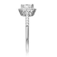 thumbnail image 4 of Wellingsale Ladies Solid 14k White Gold Polished CZ Cubic Zirconia Round Cut Halo Engagement Ring with Side Stones - Size 6.5, 4 of 6