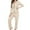 Beige, variant on Ndbuld Two Piece Sets for Women Casual Travel Vacation Outfits Summer Wide Leg Crop Pants Lounge Sets Black XL