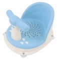 thumbnail image 2 of Silla de ducha para bebés plegable, suave, con asa desmontable, PP, resistente a la piel, para baño, color azul cielo, 2 of 14