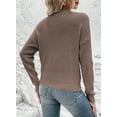 thumbnail image 6 of Pink Queen Spring Sweaters for Women 2026 Pullover Sexy V Neck Long Sleeve Twist Knot Cropped Knit Tops, 6 of 9