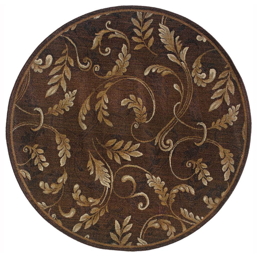 Round area rug mosaic flower multi lr kismat ft walmart Round Floral Area Rug in Brown and Beige (8 ft. Dia.) - Walmart.com