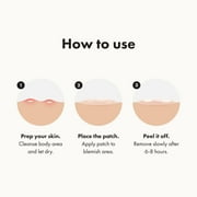 رقعة Mighty Patch Body من Hero Cosmetics، رقعة هيدروكولويد لعلاج حب الشباب في الجسم لمناطق ظهور حب الشباب الكبيرة، 4 قطع
