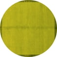 thumbnail image 1 of Ahgly Company Machine Washable Indoor Round Abstract Yellow Modern Area Rugs, 7' Round, 1 of 4