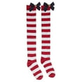 thumbnail image 3 of Lovskoo Thigh High Socks Extra Long Over The Knee Christmas Long Tube Knee Socks Striped Garter Cute Accessories Christmas Party Long Stocking for Women Leg Warmer Black, 3 of 3