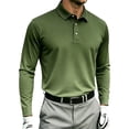 thumbnail image 3 of Bovxnpu Mens Long Sleeve Shirts Button Tee Dress Golf Shirt Gradient Button Down Shirt Casual Collared Tops, 3 of 6