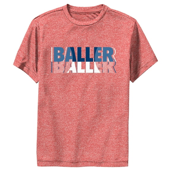 Boy's Lost Gods Basketball Baller Performance Graphic Tee Red Heather Small