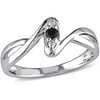 Black and White Diamond Accent Sterling Silver Bypass Promise Ring