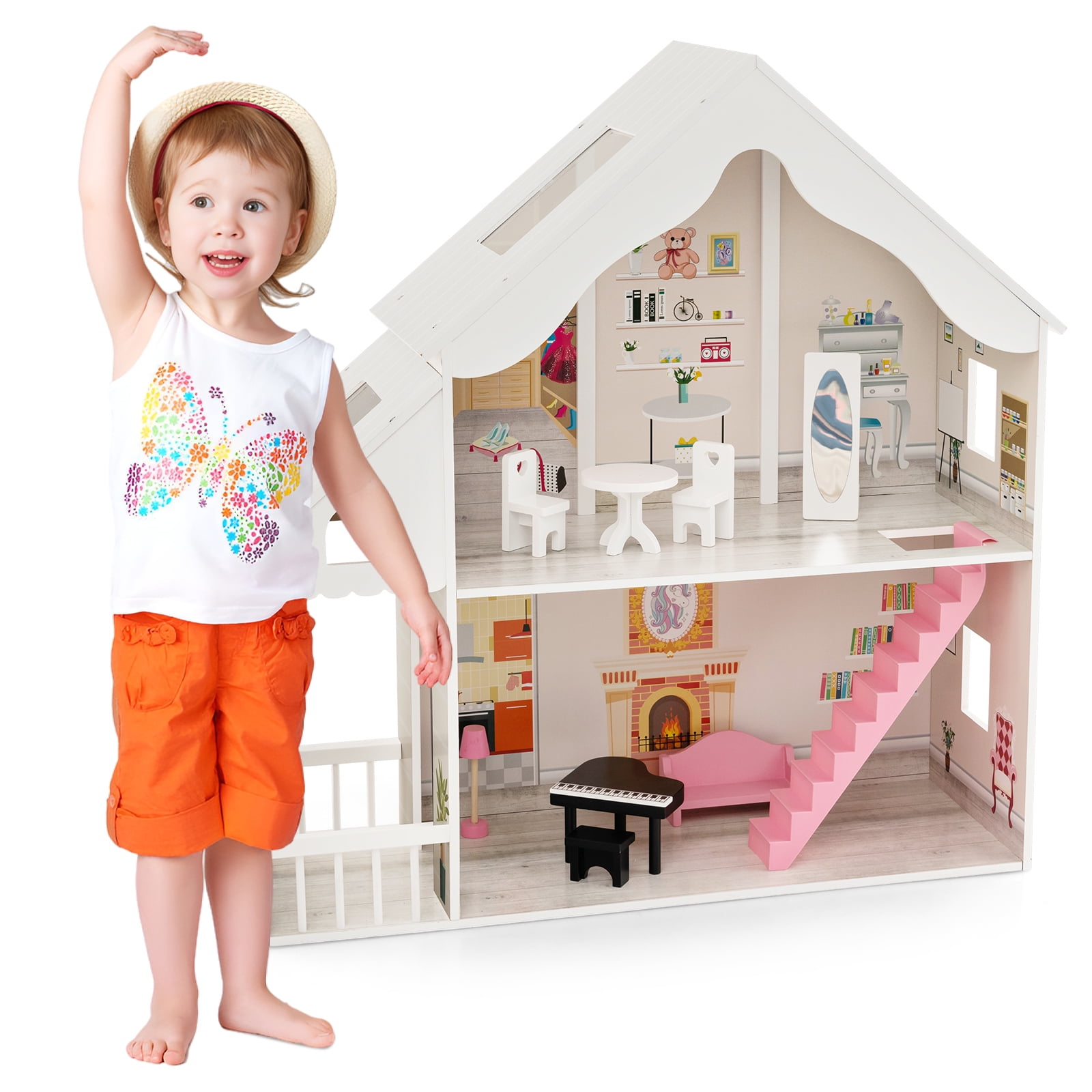 Spark Create Imagine Wooden Dollhouse Walmart
