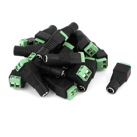 Unique Bargains 20 Pcs CCTV Camera 5.5x2.1mm DC Power Female Screw Terminal Block Connector