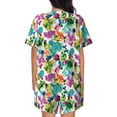 thumbnail image 3 of Bixox Women's Watercolor Flowers Printed Pajama Set 2 Piece Lounge Set Top and Shorts Soft Pajamas, Shorts with Pockets, 3 of 7