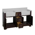 thumbnail image 3 of KBC Zelda 60" Wood Double Farmhouse Vanity w/ Quartz Stone in Chocolate, 3 of 8