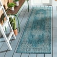 thumbnail image 3 of SAFAVIEH Courtyard Delbet Distressed Medallion Indoor/Outdoor Runner, 2'3" x 8', Teal/Ivory, 3 of 10
