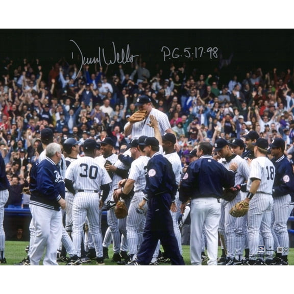 David Wells New York Yankees Autographed 16" x 20" Perfect Game Carry Off Photograph with "PG 5-17-98" Inscription - Fanatics Authentic Certified