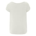 thumbnail image 5 of QUINDOS Summer Women T-Shirts White Short Sleeve Plus Womens Tops Solid Birthday V-neck Tops, 5 of 5