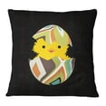 thumbnail image 1 of S4Sassy Decorative Easter Chicken Egg Print Black Pillow Case Square Cushion Cover Throw - Choose Size, 1 of 3