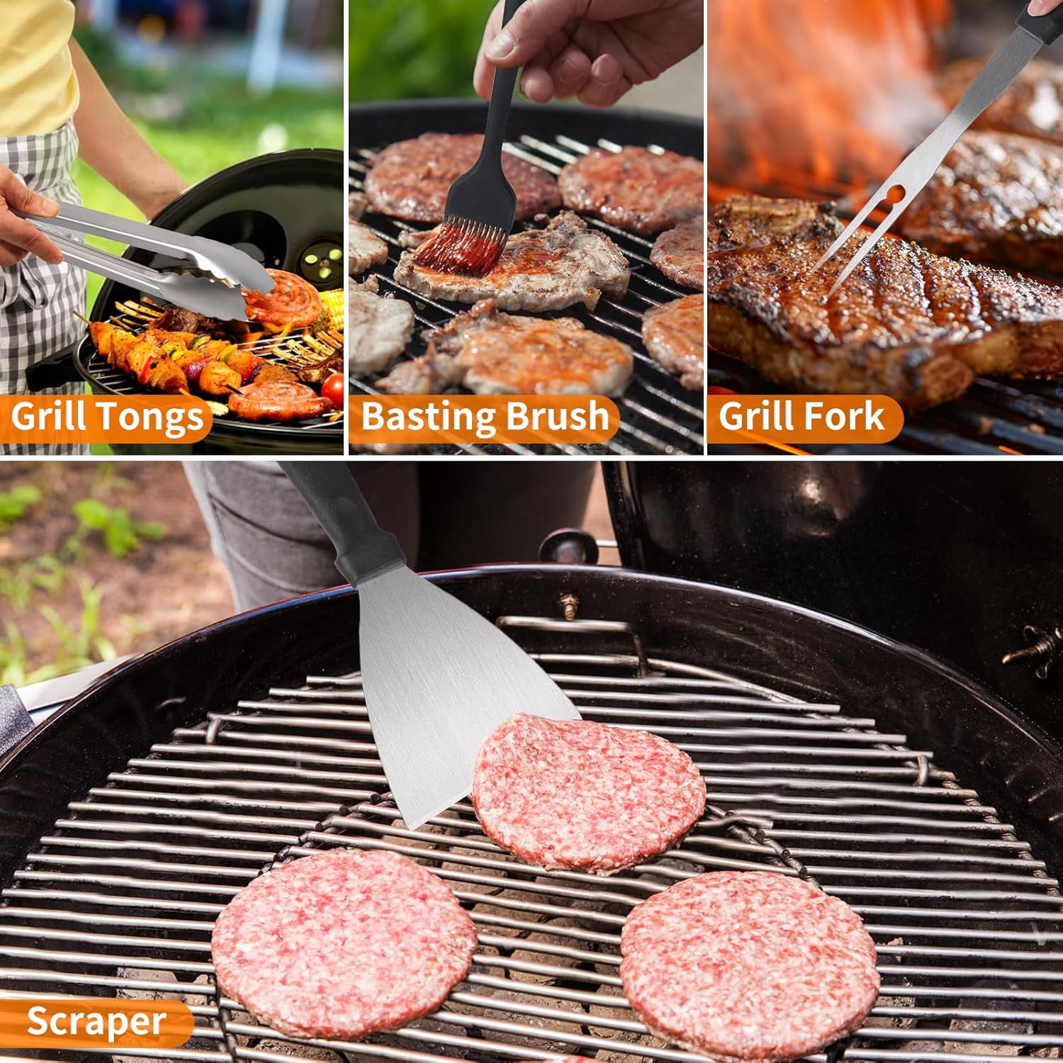 Latiret Blackstone Griddle Accessories Kit, 23Pcs Grilling Accessories Set for Camp Chef, Flat Top Griddle Accessories with Scraper, Spatula, Basting Cover, Outdoor Grill Tools