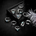 thumbnail image 3 of Yesbay Women Bohemia Fake Turquoise Fingers Knuckle Rings Wedding Party Jewelry, 3 of 7