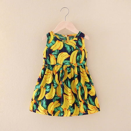 

XMMSWDLA Toddler Girl Clothes Deals Clearance Baby Girls Sleeveless Dress Graphic Print Children s Clothing