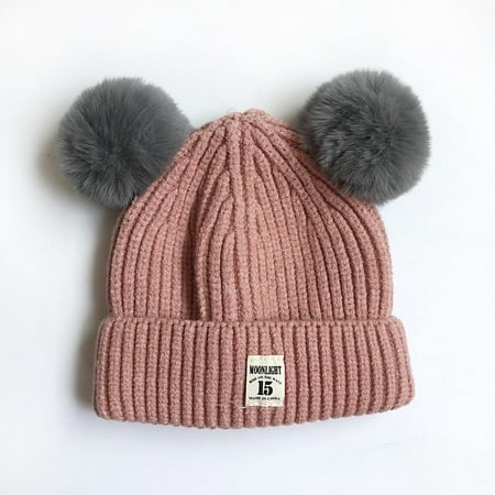 

FYCONE Baby Winter Warm Pom Pom Beanie Hat Infant Toddler Winter Warm Ski Knit Cap Crochet for Girls Boys 0-2T