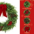 thumbnail image 3 of Lumiparty 24" Christmas Wreaths for Front Door, with Berries Velvet Bow, Winter Artificial Cypress Wreath Xmas Wreath for Indoor Window Wall Fireplace Holiday Decor, 3 of 7