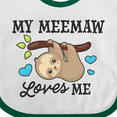 thumbnail image 4 of Inktastic My Meemaw Loves Me with Sloth and Hearts Boys or Girls Baby Bib, 4 of 4