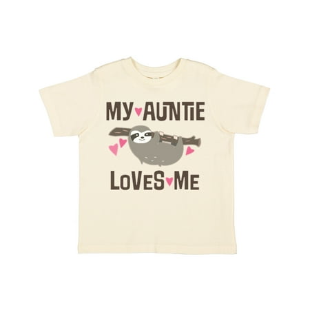 

Inktastic My Auntie Loves Me Niece Sloth Gift Toddler Toddler Girl T-Shirt