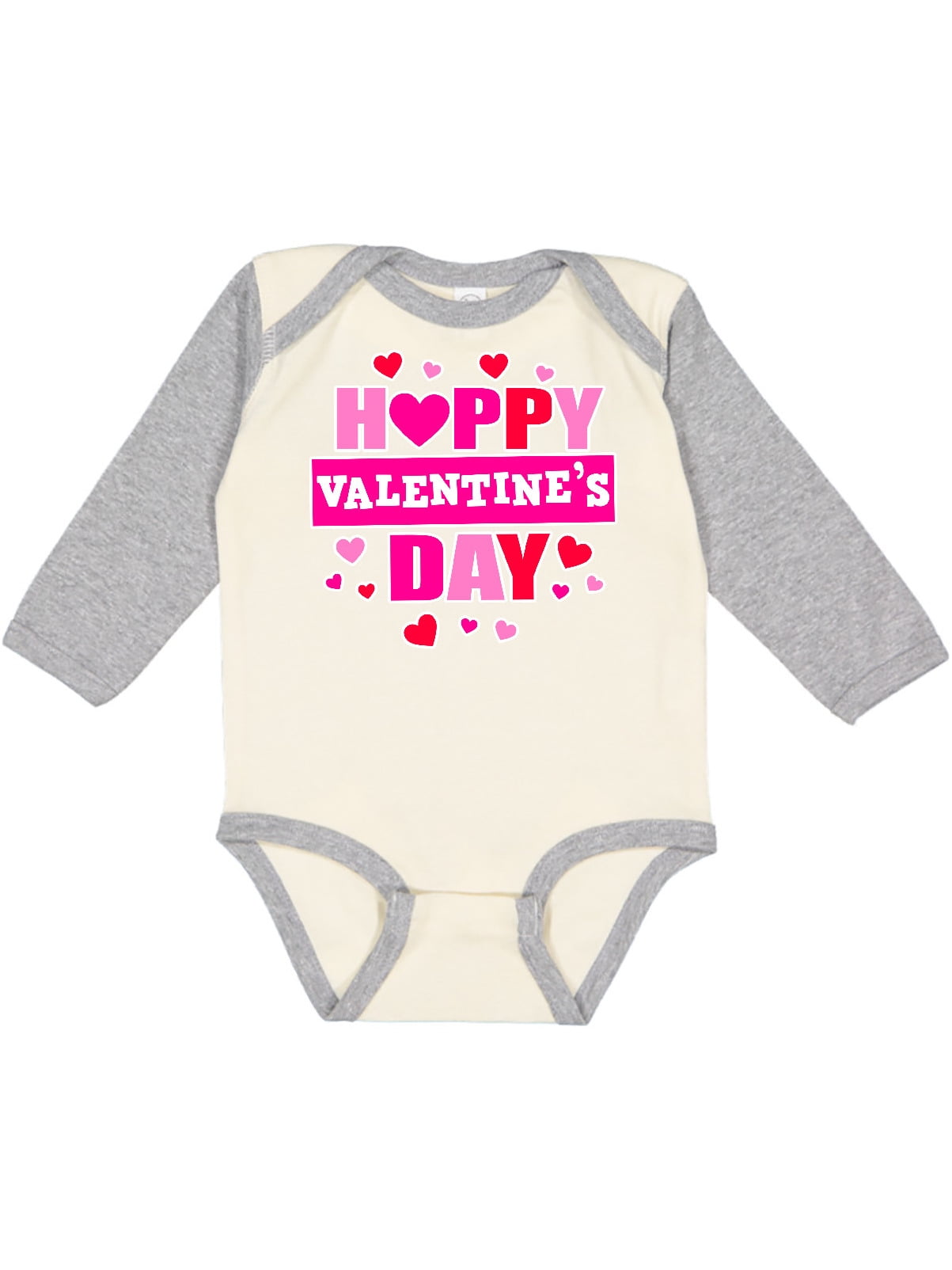 inktastic Pink Valentines Day Heart Long Sleeve Creeper 