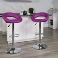 thumbnail image 2 of Purple Vinyl Rounded Back Adjustable Height Barstool,Chrome Base, 2 of 6