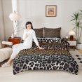 thumbnail image 4 of Manfei Leopard Cheetah Print Full Size Comforter Sets, Modern Fashion Bedding Comforter Set, Teens Kids Adult Reversible Bedding Sets, Microfiber Bedroom Decor, 3 Pieces, 4 of 8