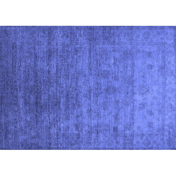 Ahgly Company Indoor Rectangle Oriental Blue Industrial Area Rugs, 7' x 9'