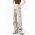 thumbnail image 2 of HAPIMO Loose Cargo Pants for Women Fashion Solid Color Palazzo Pants Wide Leg Pants Workout High Waist Activewear Trousers Casual Slacks Sweatpants Yellow L, 2 of 4