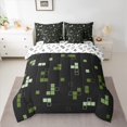thumbnail image 2 of jejeloiu Pixel Geometric Bedding Comforter Set,7 Pieces,Building Block Games Full Bedding Set,Construction Games Fitted Sheet Flat Sheet For Child,Breathable Bedroom Decorative Reversible, 2 of 7