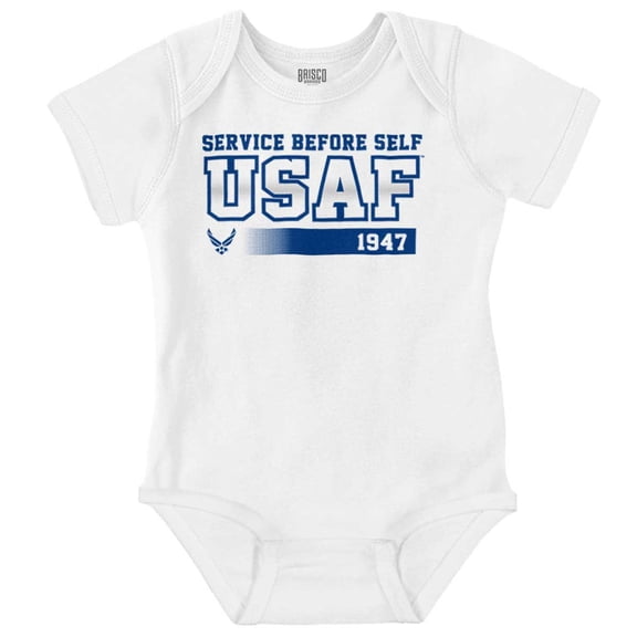 US Air Force Service Before Self USAF Romper Boys or Girls Infant Baby Brisco Brands 18M